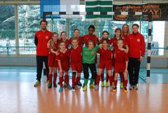 4. Platz beim 3. NOFV-Hallencup in Sandersdorf: U12-Juniorinnen des BFV, Foto: M. Flottron